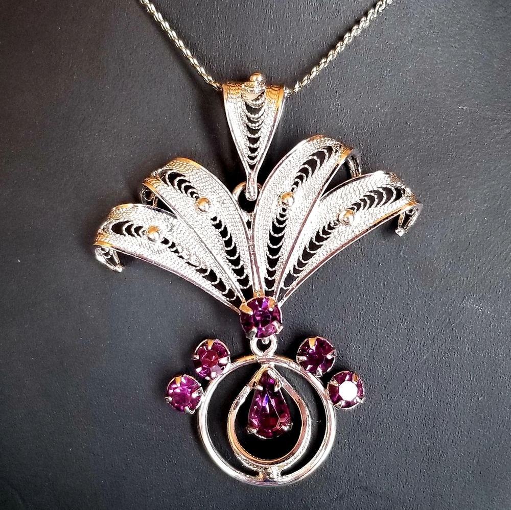 Sterling Silver Amethyst colored Stones